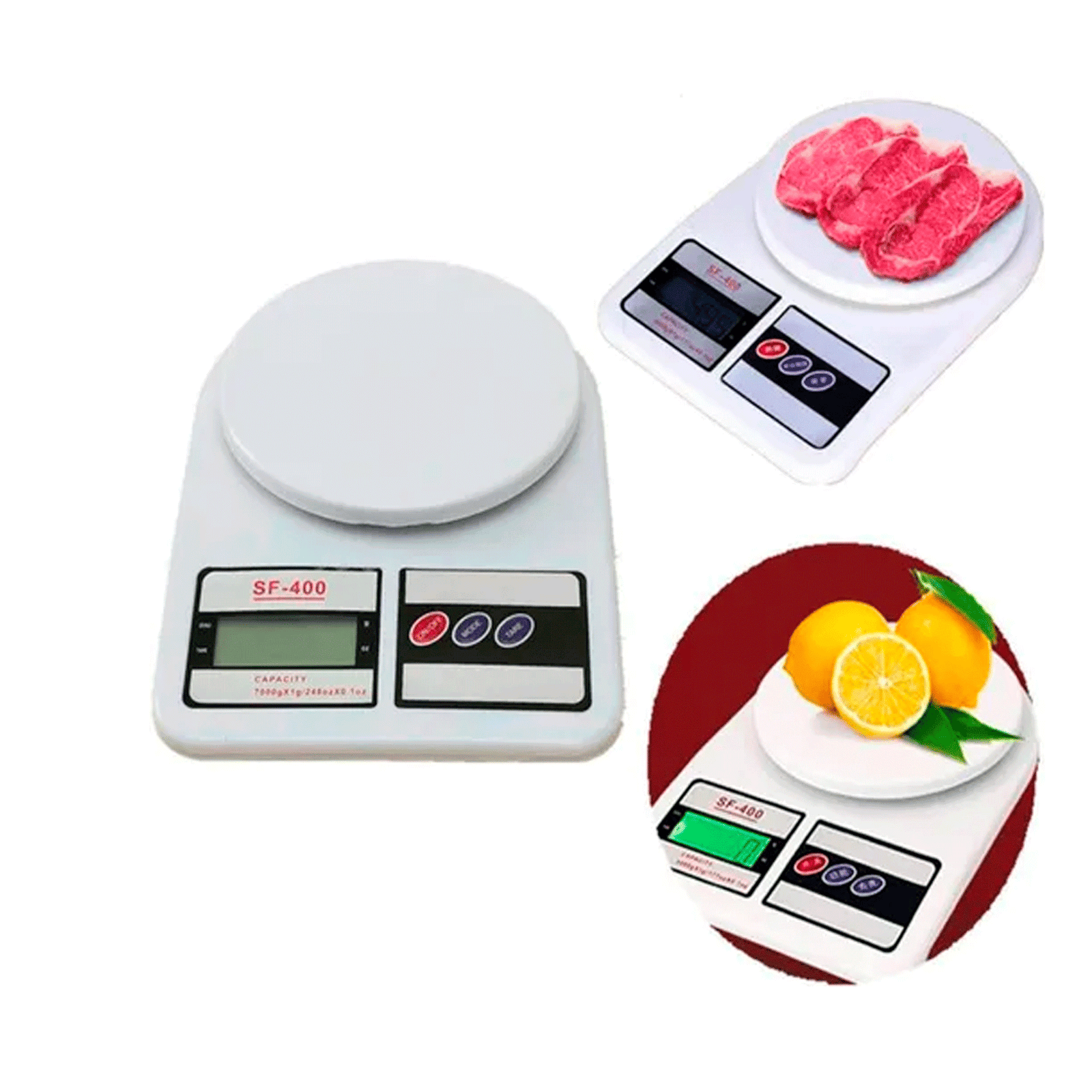 balanza gramera digital para alimentos hasta 10 kg + bateria