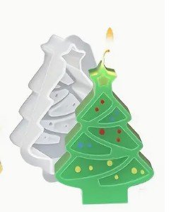 molde silicon arbolito plano para velas, resina y jabones