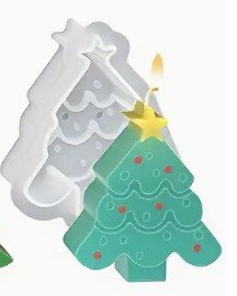 molde silicon arbolito plano para velas, resina y jabones
