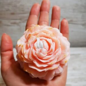 molde silicón flor peonia grande 115gr para velas , resina, jabones.