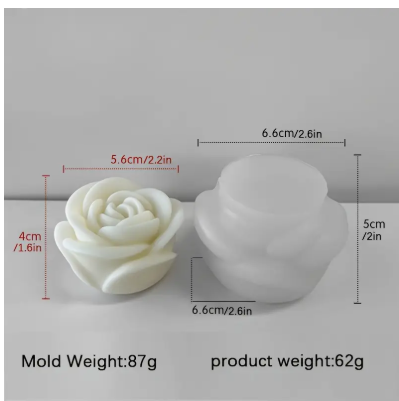 molde silicón flor rosa mediana tipo trompeta para velas , resina, jabones.