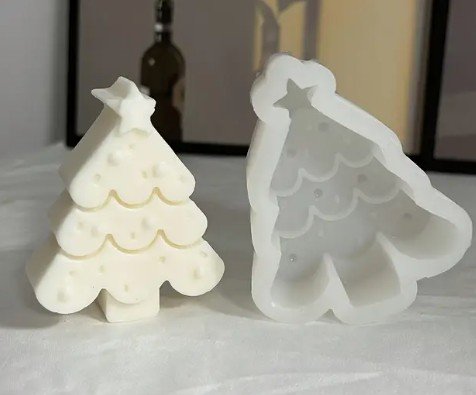 molde silicon arbolito plano para velas, resina y jabones