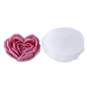 Molde Silicon Flor Corazón para Velas jabones resina 8.4cm romántico Colombia