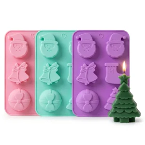 Molde Silicon Navidad 6 Figuras para Velas Jabones papa noel campana arbolito Colombia