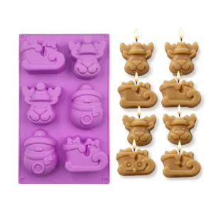 Molde Silicon Navidad Reno Trineo Muñeco para Velas jabones 29x17cm Colombia