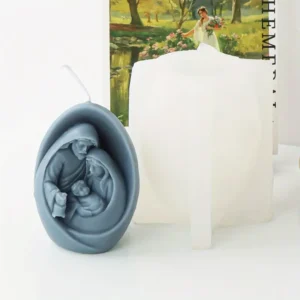 Molde Silicon Sagrada Familia Pesebre 3D para Velas jabones resina 8x8.5cm Colombia