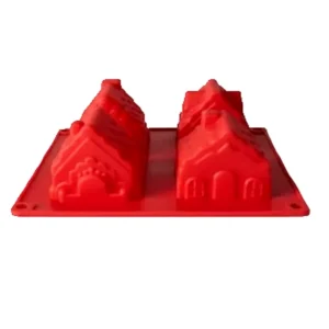 Molde Silicona 4 Casitas Navidad para Velas jabones resina 17x17cm Colombia