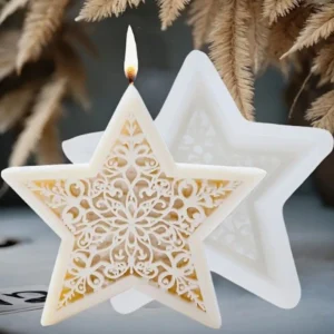 Vela artesanal estrella navidad desmoldada molde silicona regalo temporada Colombia