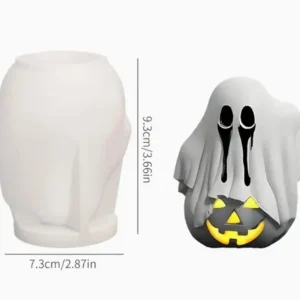 Molde Silicon Fantasma Calabaza para Velas Halloween jabones resina 9x7cm Colombia
