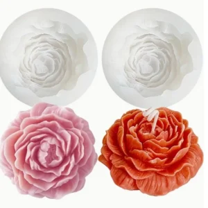 Molde silicona flor peonía para velas aromáticas jabones resina 7cm diámetro Colombia