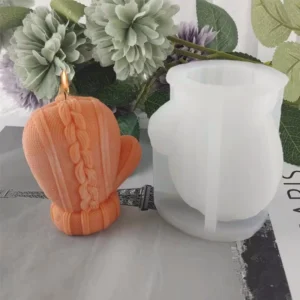 Molde Silicon Guante Navideño para Velas jabones resina 8x6cm artesanal Colombia