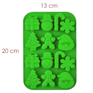 Molde Silicona Navidad 14 Figuras para Velas jabones resina 20x12cm artesanal Colombia