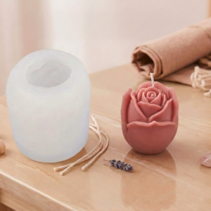 Molde de Silicona para Velas de Rosa tipo Botón 3D