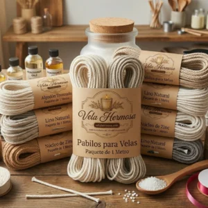 Pabilo Blanco Talla L para Velas hilo trenzado parafinado velas grandes Colombia