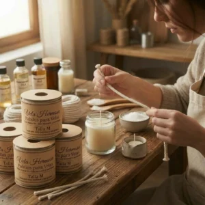 Pabilo Blanco Talla M para Velas hilo trenzado parafinado velas medianas Colombia