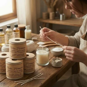 Pabilo Blanco Talla S para Velas hilo trenzado parafinado velas pequeñas Colombia