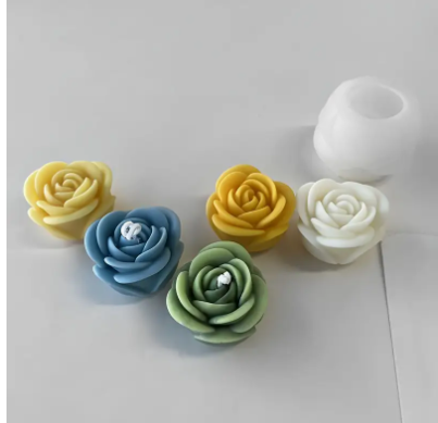 molde silicón flor rosa mediana tipo trompeta para velas , resina, jabones.