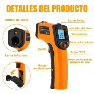 Termómetro Digital Infrarrojo para Cera y Velas laser -50 a 400 grados Colombia
