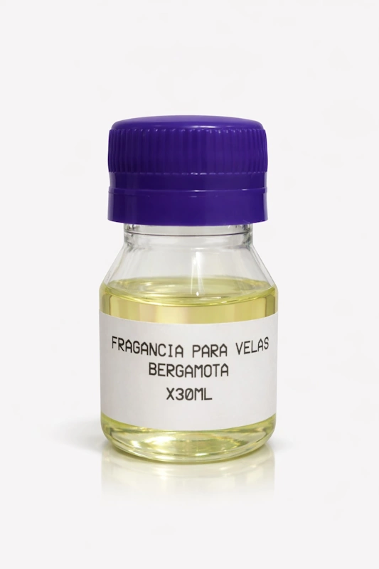 Fragancia bergamota para velas aromáticas 30ml base aceite cítrica Colombia