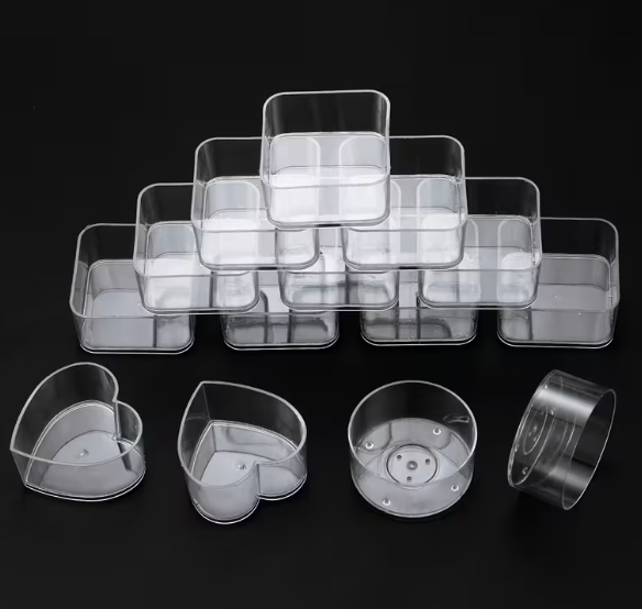 10 moldes para Mini Velas en Polipropileno con Mechas en formas Variadas