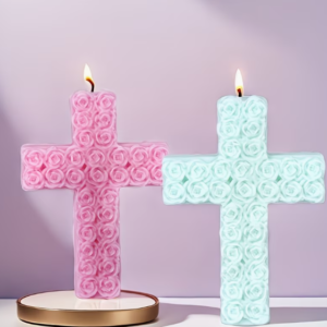 Molde Silicon Cruz de Rosas para Velas.