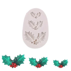 Molde Silicon Hojas de Navidad o Muérdago