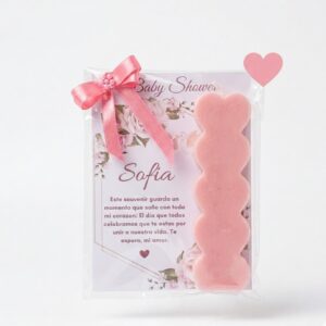 Recordatorio Baby Shower Vela de Corazones