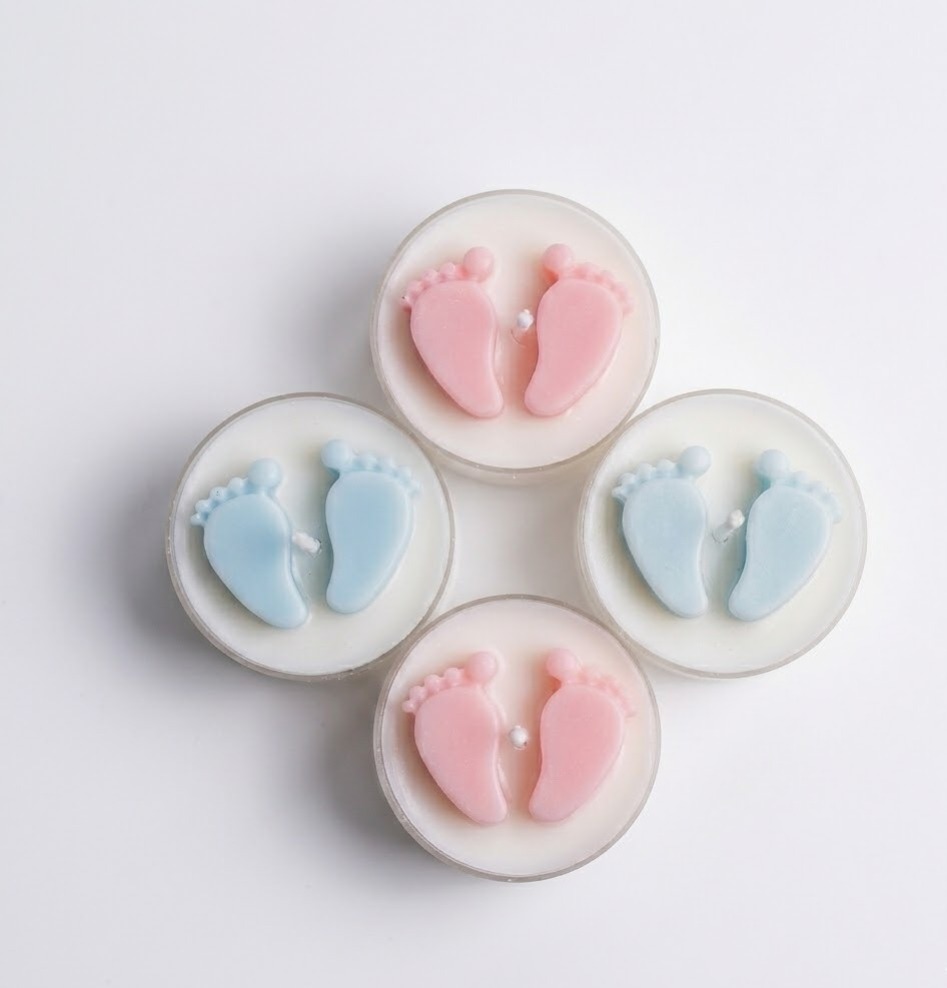Recordatorio Vela Huellas Para Baby Shower - Image 2