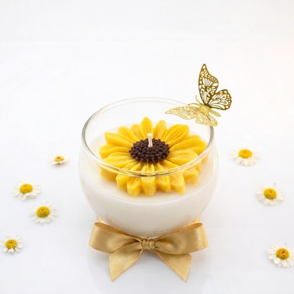Vela Girasol En Vaso - Image 2