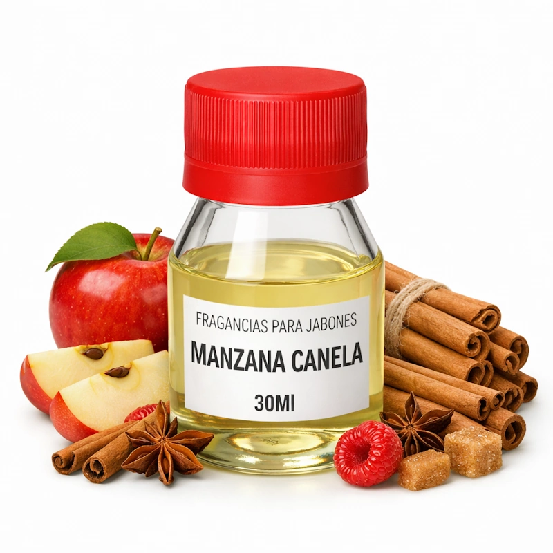 Fragancia Manzana Canela para Jabones Artesanales 30ml concentrada especiada Colombia