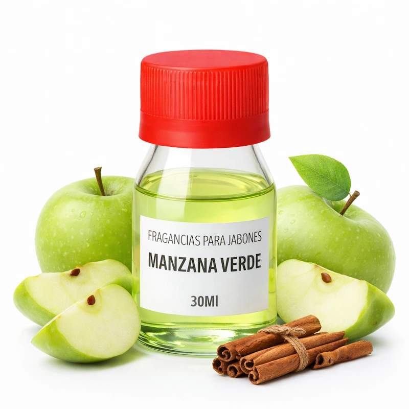 Fragancia Manzana Verde para Jabones Artesanales 30ml concentrada fresca Colombia