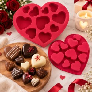 Molde Silicon 10 Corazones Para Jabones O Velas
