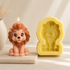 Molde León en Silicon Para Velas
