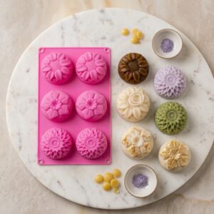 Molde Silicon Flores 6 Cavidades para velas y jabones Colombia