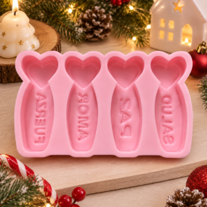 Molde Silicon Velas de Deseos 4 cavidades corazon palabras Colombia
