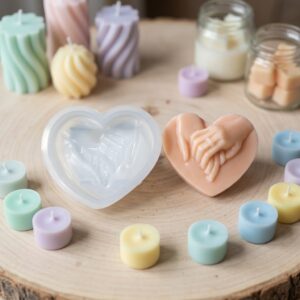 Molde Silicon Corazón Manos Jabón para artesanías en cera Colombia