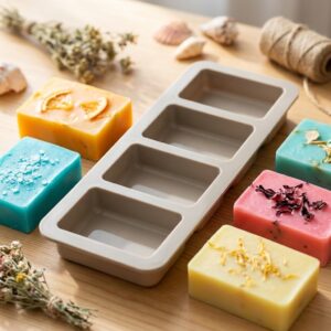 Molde Silicon Jabones Rectangular 4 Cavidades para jabón artesanal Colombia