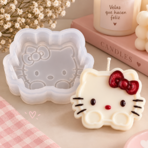 Molde Silicon Hello Kitty para Velas jabones resina 10x8cm desmolde fácil Colombia
